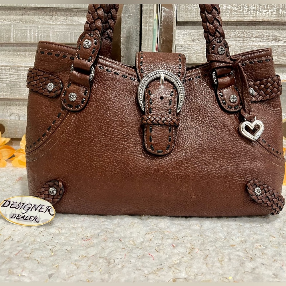Authentic BRIGHTON Brown Leather Shoulder Bag VGC! - Picture 2 of 12